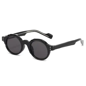 Vintage Round Sunglasses TR90 Frame PC Lens UV400 Scalloped Edge Fashion Eyewear For Outdoor Travel Party Women Men