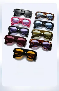 Variations de couleurs de lunettes de soleil géométriques à monture épaisse en acétate