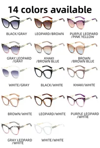 Collection de lunettes de soleil œil-de-chat et montures en 14 couleurs avec branches en or