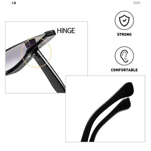Detailed view of strong hinges and comfortable temple tips on butterfly sunglasses