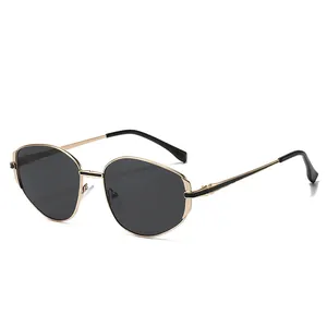 Mode Polygonal Metallrahmen Sonnenbrille Für Damen Herren UV400 Schutz Legierung PC Linse Trendige Retro Brillen