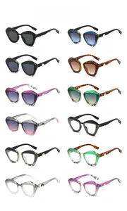 Catalogue détaillé montrant douze variantes de couleurs de lunettes papillon tendance