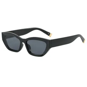Lunettes de Soleil Oeil de Chat Femmes Rétro Mode Géométrique Monture PC UV400 Rose Bleu Thé Gris Lunettes de Fête