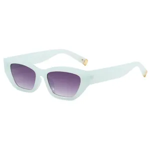 Lunettes de soleil œil de chat rétro avec monture vert menthe et verres dégradés violets