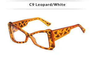 Détails des lunettes de soleil œil-de-chat imprimé léopard avec spécifications internes