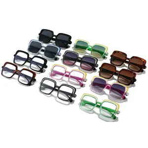 Square oversized fashion sunglasses in assorted gradient and solid color frame options