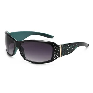 Fashion sunglasses with rhinestone accents, floral temple details and gradient lenses