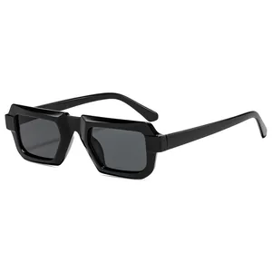 Lunettes de Soleil Vintage Petite Monture Carrée Protection UV400 Tendance Géométrique Monture Épaisse Mode Voyage Quotidien
