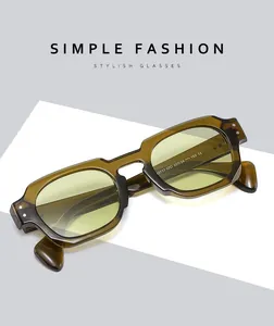 Detail of vintage square chunky sunglasses frame with specs and CE mark on temple