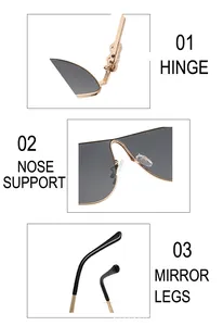 Détails des charnières or rose, des plaquettes et des branches noires de ces lunettes