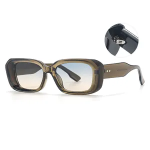 Retro Small Square Sunglasses For Women Men Fashion UV400 Protection Rectangular PC Frame Sun Glasses For Travel Daily Outing