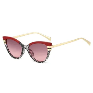 Cat Eye Sunglasses PC Frame And Metal Temple UV400 Protection Retro Fashion Trendy Chic For Women Men Travel Beach