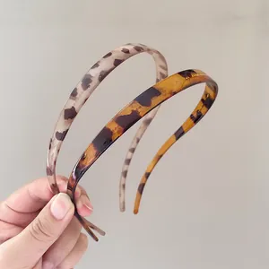 Bernstein-Schildpatt und Leopardenmuster Anti-Rutsch-Stirnbänder Set für elegantes Styling