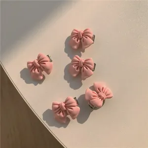 Lot de 5 pinces à cheveux rose mat en forme de nœud avec attaches en métal