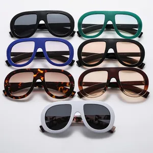 Detailed collection of wide-frame sunglasses in seven trendy colors with thick acetate frames