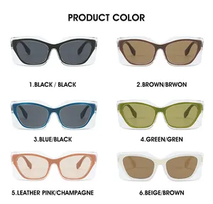 Vue détaillée montrant six variantes de couleurs de lunettes de soleil œil de chat