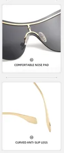 Détail des plaquettes de nez en silicone et des branches antidérapantes en métal doré