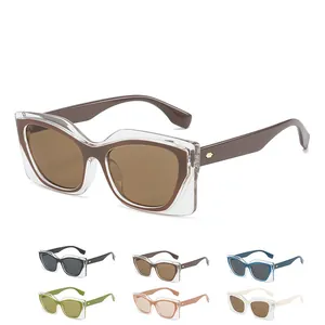 Lunettes de soleil œil de chat pour femmes avec montures bicolores et six options de couleur