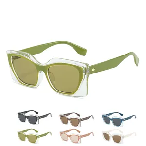 Lunettes de soleil œil de chat à double monture en plusieurs couleurs éclatantes
