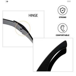 Détail macro des charnières métalliques et des branches confortables de lunettes futuristes