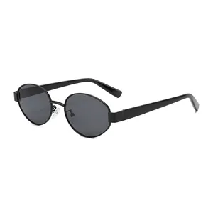 Vintage Oval Metal Frame Sunglasses For Women Men Retro UV400 Protection Fashion Trendy Outdoor Sun Glasses Eyewear