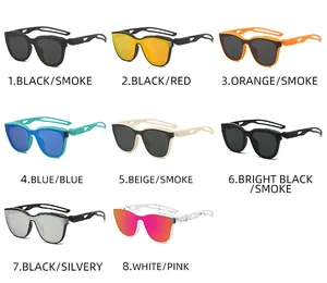 Detailed grid showing vintage athletic cycling sunglasses in multiple color frames and lenses