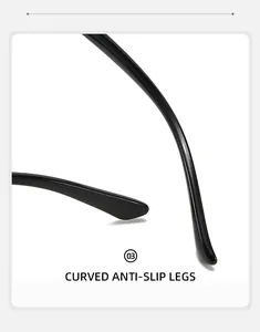Macro detail of ergonomic curved anti-slip temples on double bridge sunglasses