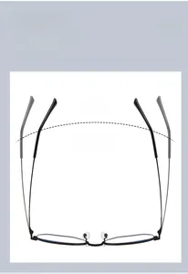 Detail of elastic metal glasses legs with 15-degree outward flexibility for comfort
