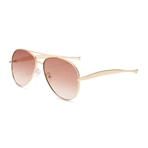 Classic aviator sunglasses with gold metal frame and gradient lenses for premium UV protection