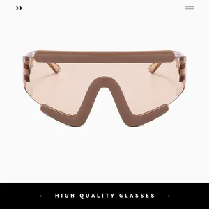 Close-up of lightweight brown lenses with non-slip bridge for outdoor cycling glasses