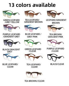 Macro display of 13 stylish cat-eye sunglasses colors including gradient lenses and frames