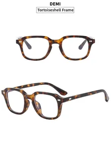 Detailed views of tortoise shell sunglasses frame with vintage rivet accents