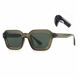 Retro Quadratische Sonnenbrille Für Damen UV400 Schutz Kleiner Rahmen Modische Brille PC Material Schwarz Schildpatt Grün