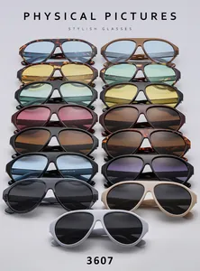 Collection of oversized aviator sunglasses in 15 color options with resin frames