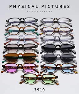 Collection of thirteen colorful 3919 retro cat-eye sunglasses with high-quality frames