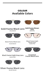 Multiple color options for irregular polygon metal frame sunglasses in high quality finish