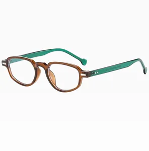 Detail view of tortoiseshell frames and green temples with size 213319 markings
