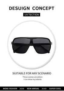 Détail de lunettes de soleil noires surdimensionnées avec protection UV pour l'extérieur