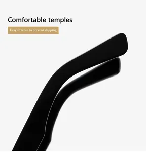 Detail van ergonomische zwarte brilpootjes met comfortabel antislip gebogen ontwerp