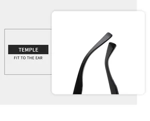 Detail of ergonomic sunglasses temple with high-gloss finish for a comfortable ear fit