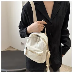 Minimalist solid color nylon mini backpack for women casual travel daily fashion bag