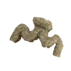 Brown and beige fuzzy plush wave hair claw clip for women with cute small eye detail