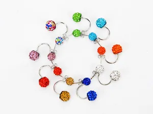 Orecchini a Bottone Shamballa a Doppia Sfera in Lega con Strass Orecchini a Scomparsa per Donna Gioielli per Feste di Matrimonio Regalo