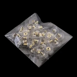Cierres de Pendientes de Plástico y Metal Forma de Platillo Repuesto Seguro para Creación de Joyas DIY Accesorios
