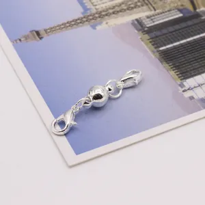 Cierre magnético plateado con mosquetones para collares y pulseras