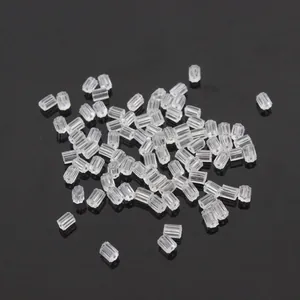 Octagonal clear silicone earring backs for jewelry making DIY craft supplies 100pcs