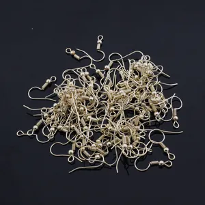 Pack de ganchos dorados para pendientes con resorte y bola para bisutería artesanal DIY