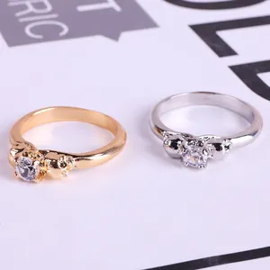 Gothic skull rings in gold and silver finish with brilliant round zircon crystals
