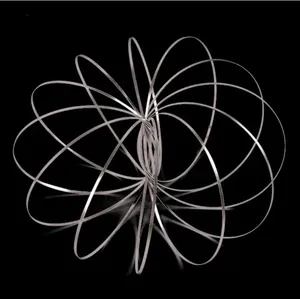 Dynamic silver stainless steel flow ring kinetic spring toy for stress relief