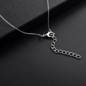 Collar minimalista de circonita con sedal transparente y cierre de mosquetón plateado